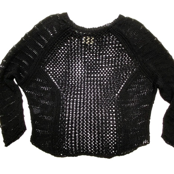 ZADIG & VOLTAIRE Black Linen Crochet Knit Sweater - Picture 6 of 16